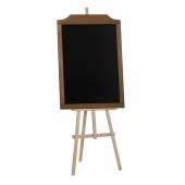 BARDZO DUŻA TABLICA KREDOWA w drewnianej ramie do zawieszenia w pionie - falista listwa górna z możliwością wygrawerowania logo 60x91,5 cm